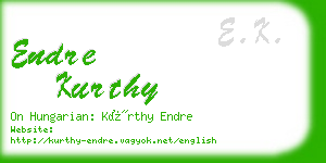 endre kurthy business card